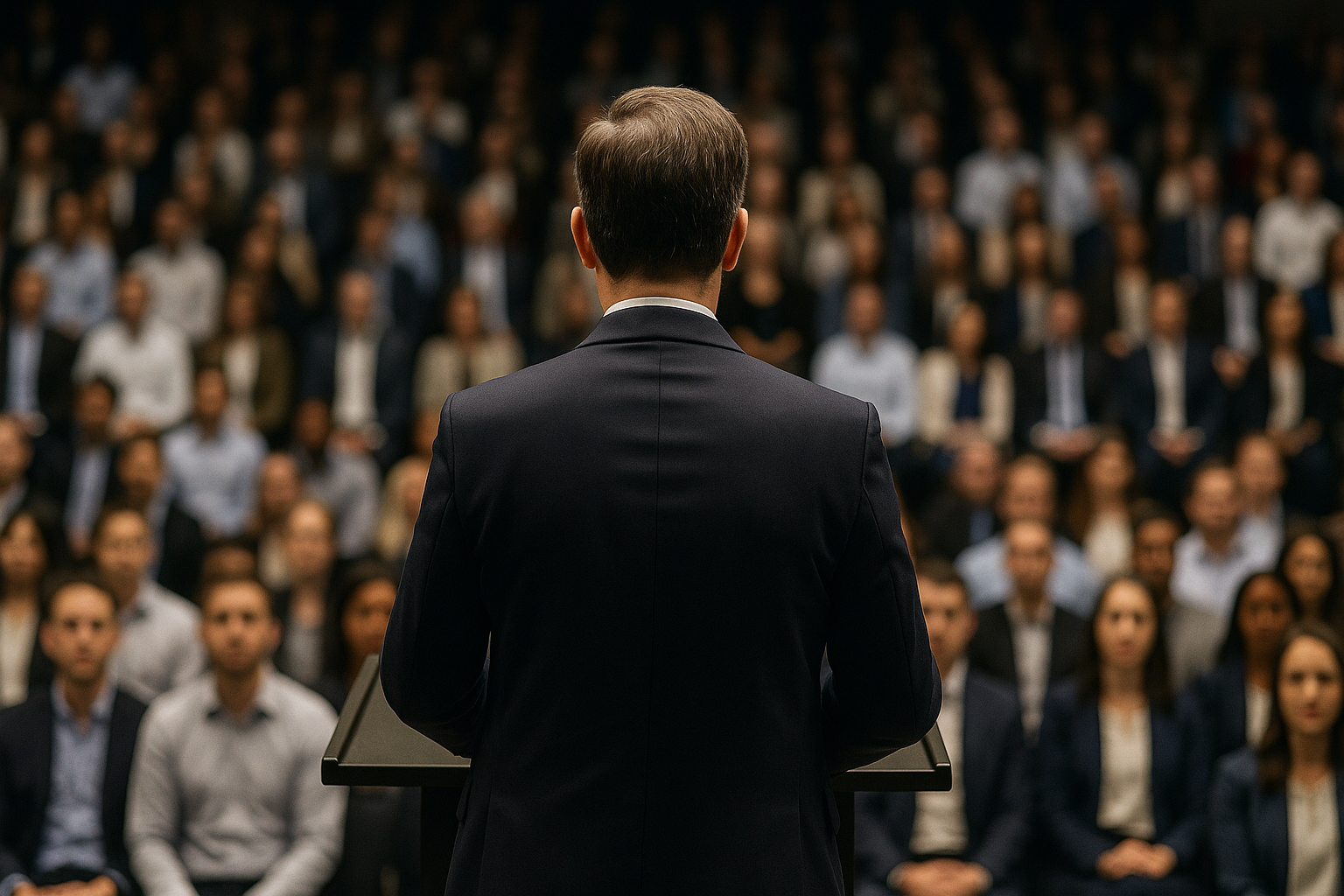 speaker in front of crowd-1 speaker in front of crowd-1